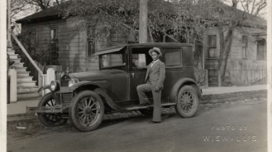 Filipino man in a three-piece suit posing next to a late 1920s Ford Model A car, 1930s. Photograph: Courtesy of Filipino Agricultural Workers Collection, Archives Center, National Museum of American History